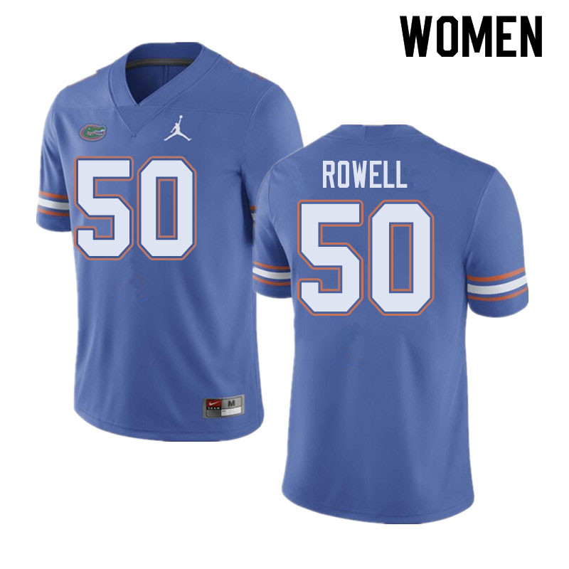 Jordan Brand Women #50 Tanner Rowell Florida Gators College Football Jerseys Sale-Blue